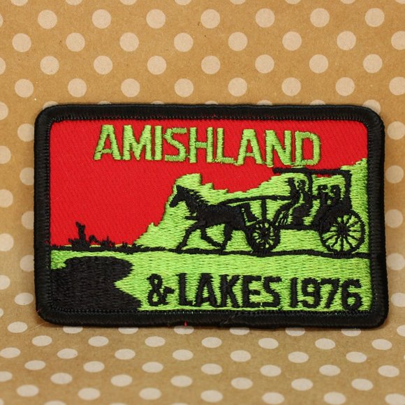 NOS - Never Used - Vintage Amishland & Lakes 1976 Sew On Patch - Picture 1 of 1